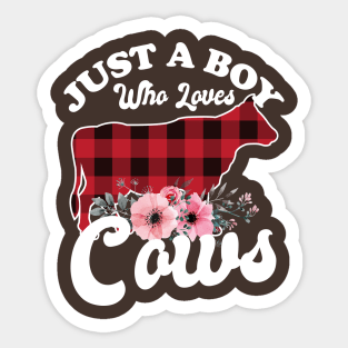 Just a Boy Who Loves Cows Sticker